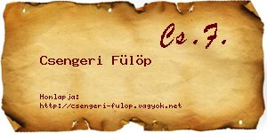 Csengeri Fülöp névjegykártya